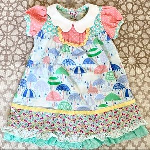 Matilda Jane Raindrops dress & diaper cover 6-12mo